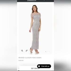 JS Collection Silver Ruched Sleeveless Gown